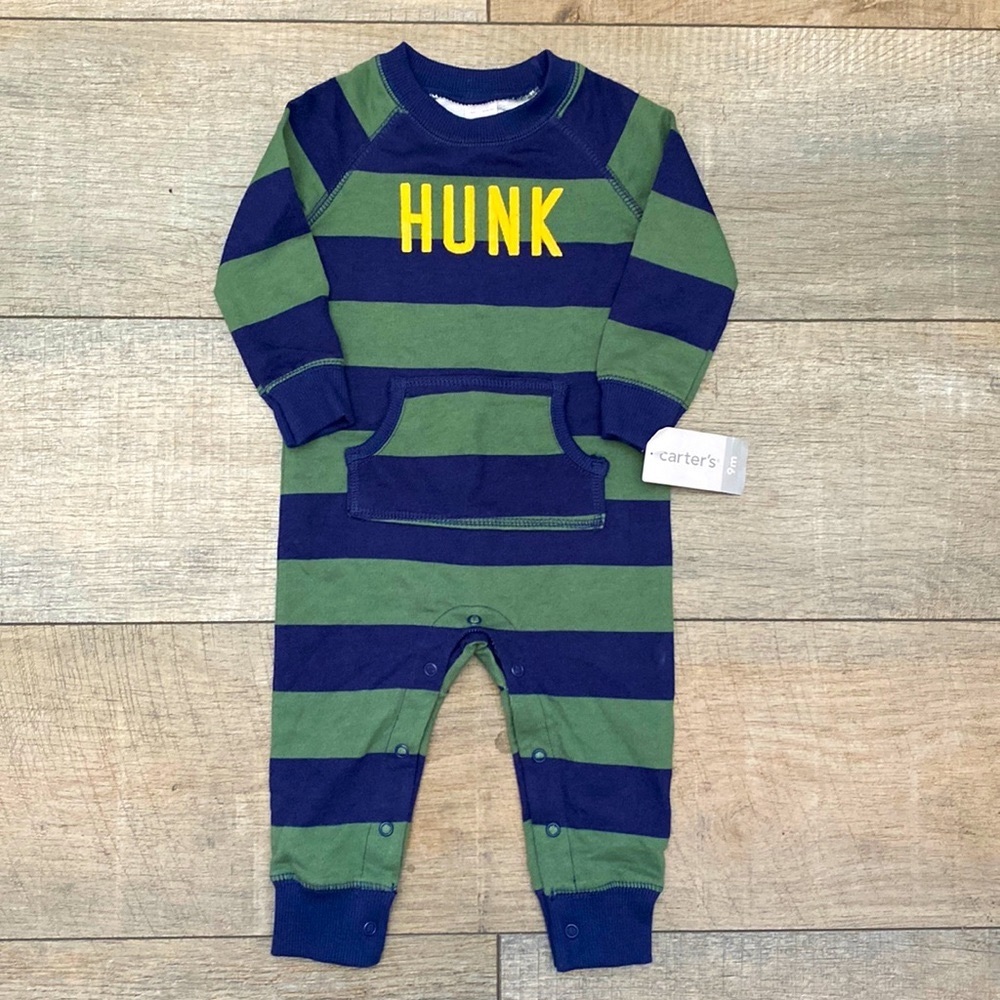 Carters Boys One Piece Suit 9 Months Blue & Green NWT